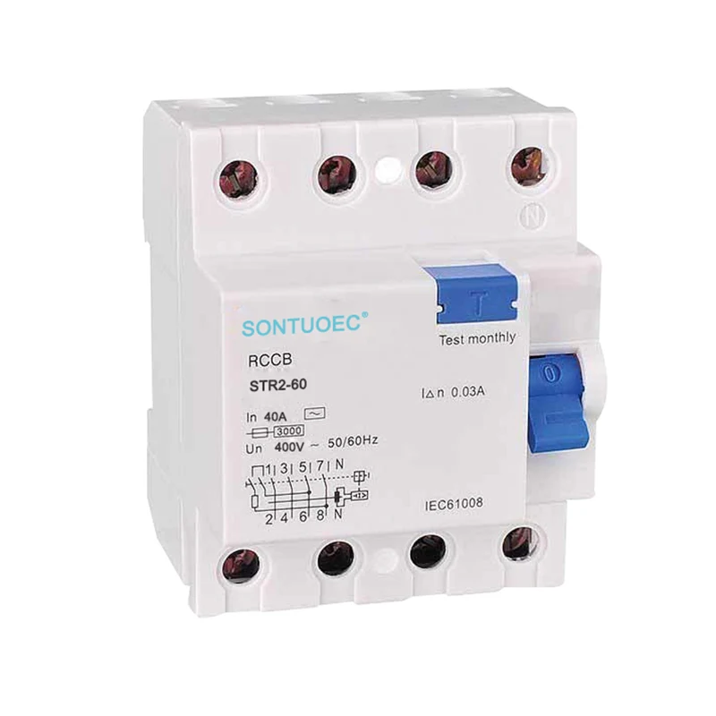 4p 63a /30mA RCD AC gerð