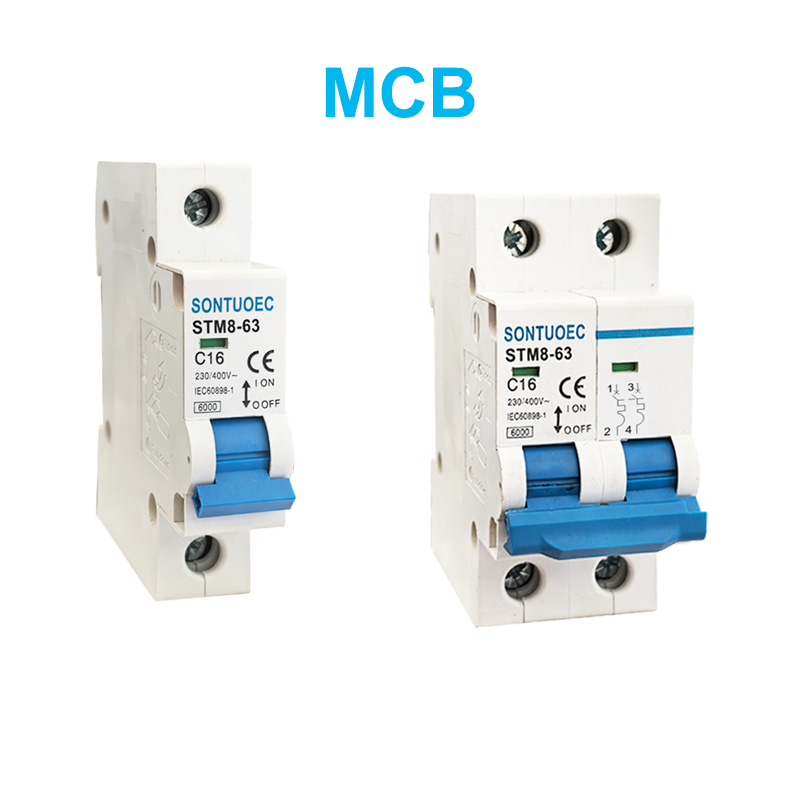 STM8-63 Miniature Circuit Breaker 6ka 1p 2p 3p 4p 16a 230/400V